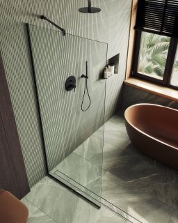 Душевая перегородка MaybahGlass MGD-695-6у 79см чёрный